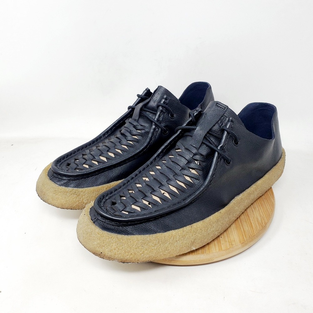 Camper Bark Shoes Mens 45 Black Lace Up Woven Top Oxford Summer Chukka Sneaker
